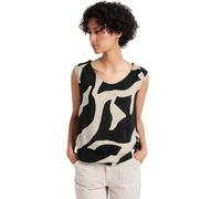 Street One - Strukturmix Top mit Print beige/grau - Gr. - 34