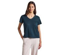 Street One Frauen Leinen-Look T-Shirt in Türkis, Gr: 34