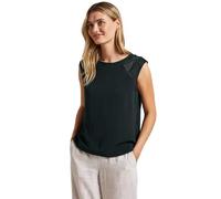 STREET ONE Damen A323559 Top mit Mesh-Details, Pine Grove Green, 34