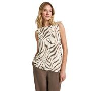 STREET ONE Damen A323584 Gemustertes Basic Top, Tumbled Beige, 34