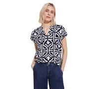 Street One Damen A344570 Sommer Bluse mit Print, Deep Blue - Graphic Print, 36 EU