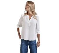 Street One Damen A345112 Tunika Bluse In Unifarbe, Off White, 34 EU