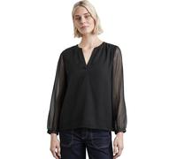STREET ONE Chiffon V Neck Blouse Lurex Details