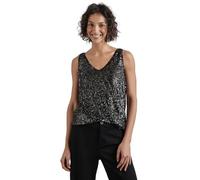 Street One Damen A345219 Party_Spaghetti Top Sequins, Sparkling Silver, 38 EU, Sparkling Silver, 38