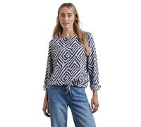 STREET ONE Damen A345253 Gemusterte Bluse, Cool Vintage Green, 42 EU