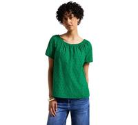 Street One Damen A345401 Bluse mit Lochstickerei, Glowing Green, 40