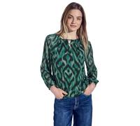 Chiffonbluse STREET ONE, Damen, Gr. 36, grün (hunter grün), Web, Obermaterial: 100% Polyester, bedruckt, casual, bequem hüftbedeckend, Rundhals, Langarm elastischer Bund, Blusen, mit grafischem Muster