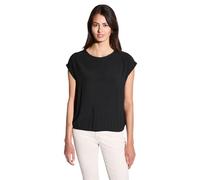 STREET ONE Damen A345628 Bluse mit elastischem Saum, Black, 36