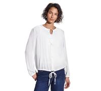 STREET ONE Damen A345637 Crinkle-Bluse mit Raffung, White, 42