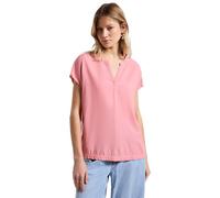 Street One Damen A345728 Split Neck Bluse in Unifarbe, Blush Peach, 44