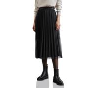Street One Damen A361619 Midi Plissee Tuell Skirt Solid, Schwarz, 34W EU, Black, 34