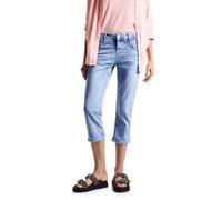 STREET ONE Damen A377909 3/4 Jeans im Casual Fit, Light Blue Random Wash, 28W / 22L