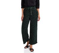 STREET ONE Damen A378975 Gemusterte Musselin Hose, Mid Green, 40W / 26L
