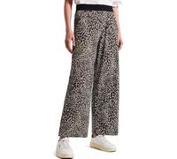 Street One Damen A379197 Jersey-Hose mit Leo-Muster, Schwarz, 42