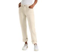 Comfort-fit-Jeans STREET ONE, Damen, Gr. 29, Länge 26, weiß (ecru washed), Jeans, 92% Baumwolle, 6% Elastomultiester, 2% Lyocell, unifarben, casual, knöchelfrei, Jeans, High Waist (37628245-29) ecru w