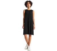 Jerseykleid STREET ONE, Damen, Gr. 42, N-Gr, schwarz, Jersey, Obermaterial: 95% Viskose, 5% Elasthan, unifarben, casual, regular fit kniebedeckend, Rundhals, ohne Ärmel, Kleider, mit Raffung (54516046