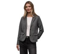 Kurzblazer STREET ONE, Damen, Gr. 40, schwarz, Web, 72% Polyester, 28% Baumwolle, gemustert, normal normal, V-Ausschnitt, abgesteppt, Blazer Kurzblazer, mit Reverskragen (91730507-40) schwarz
