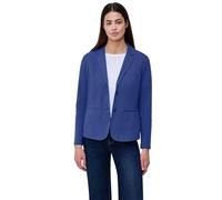 Sweatblazer STREET ONE, Damen, Gr. 44, amparo blau, Jersey, 93% Baumwolle, 7% Elasthan, unifarben, normal normal, V-Ausschnitt, abgesteppt, Blazer, im soften Baumwoll-Mix (46815027-44) amparo blau