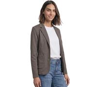 Kurzblazer STREET ONE, Damen, Gr. 38, fume braun meliert, Web, Obermaterial: 93% Baumwolle, 7% Elasthan. Futter: 100% Polyester, unifarben, regular fit normal, V-Ausschnitt, abgesteppt, Blazer Kurzbla