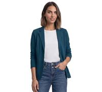 Kurzblazer STREET ONE, Damen, Gr. 38, blau petrol, Web, Obermaterial: 93% Baumwolle, 7% Elasthan. Futter: 100% Polyester, unifarben, regular fit normal, V-Ausschnitt, abgesteppt, Blazer Kurzblazer, mi
