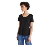 Street One Damen Basic Kurzarmshirt Schwarz 36