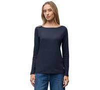 Street One Langarmshirt "Style Lanea" Damen 42 tiefblau Jersey 50% Baumwolle/50% Modal U-Boot