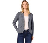 Jackenblazer STREET ONE, Damen, Gr. 42, shadowed navy, Piqué, Obermaterial: 71% Polyester, 26% Viskose, 3% Elasthan, unifarben, tailliert hüftbedeckend, tiefer V-Ausschnitt, Blazer, mit Piqué-Struktur