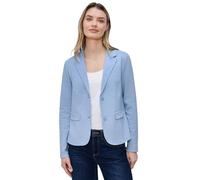 Kurzblazer STREET ONE, Damen, Gr. 34, original blau, Stoff, 83% Polyester, 14% Viskose, 3% Elasthan; shadowed navy melange: 73% Polyester, 24% Viskose, 3% Elasthan, Jacquardmuster, regular fit normal,
