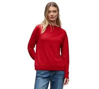Strickpullover STREET ONE, Damen, Gr. 38, racing rot, Stoff, 33% Polyester, 31% Polyacryl, 24% Baumwolle, 12% Polyamid, unifarben, normal normal, U-Boot-Ausschnitt, Rippbündchen, Pullover Strickpullov