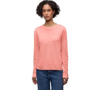 Rundhalspullover STREET ONE, Damen, Gr. 46, light apricot, Stoff, 86% Viskose, 14% Polyester, unifarben, normal normal, Rundhals, Rippbündchen, Pullover Rundhalspullover, mit Rundhalsausschnitt (69313