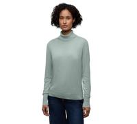 Rollkragenpullover STREET ONE, Damen, Gr. 38, nile blau, Stoff, 71% Viskose, 29% Nylon, unifarben, comfort fit normal, hoch geschlossener Ausschnitt, Bündchen, Pullover Rollkragenpullover, mit Strick-