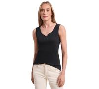 Tanktop STREET ONE "Style Gania", Damen, Gr. 38, schwarz, Jersey, Obermaterial: 50% Baumwolle, 50% Modal. Futter: 100% Baumwolle, unifarben, körpernah hüftbedeckend, herzförmiger Ausschnitt, Tops Tank