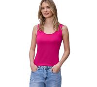 Tanktop STREET ONE "Style Anni", Damen, Gr. 42, magenta dream, Jersey, Obermaterial: 48% Baumwolle, 48% Modal, 4% Elasthan, unifarben, regular fit taillenlang, Rundhals, Tops Tanktop, mit Stretchantei