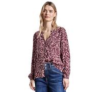 Langarmbluse STREET ONE, Damen, Gr. 42, mulberry rot, Stoff, 100% Viskose, bedruckt, casual, gerade normal, V-Ausschnitt, Langarm Bündchen, Blusen, mit grafischem Muster (83864944-42) mulberry rot