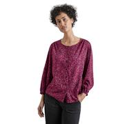 Hemdbluse STREET ONE, Damen, Gr. 44, pink (infernal pink), Stoff, 100% Viskose, bedruckt, normal normal, Rundhals, Bündchen, Blusen Hemdbluse, mit Knopfleiste (62470718-44) infernal pink