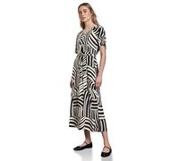 Maxikleid STREET ONE, Damen, Gr. 36, EURO-Größen, schwarz, Stoff, 100% Viskose, bedruckt, normal lang, V-Ausschnitt, Bündchen, Kleider, aus Viskose (29325530-36) schwarz