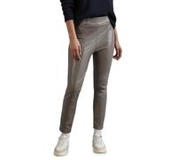 Lederhose STREET ONE, Damen, Gr. 44, Länge 28, braun (cedar braun), Stoff, 94% Polyester, 6% Elasthan, unifarben, skinny fit lang, Hosen, High Waist (19233336-44) cedar braun
