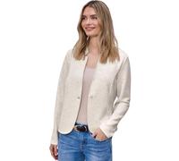 Sweatblazer STREET ONE, Damen, Gr. 44, smoke beige, Jersey, 71% Polyester, 26% Viskose, 3% Elasthan, unifarben, normal normal, V-Ausschnitt, Bündchen, Blazer, Jersey, Topseller (35457021-44) smoke bei