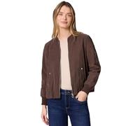 Blouson STREET ONE, Damen, Gr. 38, mahogany braun, Stoff, Obermaterial: 87% Viskose, 13% Polyester; Futter: 65% Polyester, 35% Baumwolle, unifarben, comfort fit normal, V-Ausschnitt, normaler Saum, Ja