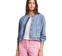 Blouson STREET ONE, Damen, Gr. 44, ultra bleach random washed, Denim/Jeans, Obermaterial: 100% Baumwolle, unifarben, lässig geschnitten hüftbedeckend, Rundhals, elastischer Bund, Jacken Blouson, im De