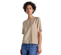 STREET ONE Damen A345528 Bluse in Unifarbe, Cotton beige, 36