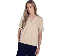 STREET ONE Damen A345525 Bluse in Unifarbe, Cotton beige, 34