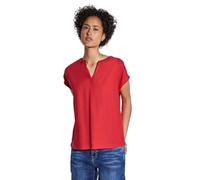 Hemdbluse STREET ONE, Damen, Gr. 46, rot (glory rot), Stoff, 100% Viskose, unifarben, klassisch normal, Rundhals, Bündchen, Blusen Hemdbluse, aus softer Viskose (73928348-46) glory rot