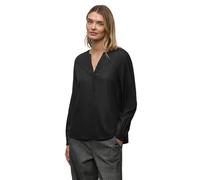 Langarmbluse STREET ONE, Damen, Gr. 36, schwarz, Stoff, 100% Viskose, unifarben, normal normal, Rundhals, Bündchen, Blusen (26992632-36) schwarz