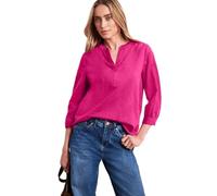 Street One Langarmbluse Damen Split Neck aus Leinenmix 60% Leinen 40% Baumwolle Magenta Dream 36