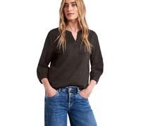 Street One Langarmbluse Rundhals – Leinenmix (60% Leinen, 40% Baumwolle) espresso braun Gr. 38