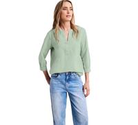 Street One Damen Bluse mit Split Neck aus Leinenmix