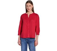Klassische Bluse STREET ONE, Damen, Gr. 38, rot (glory rot), Web, Obermaterial: 100% Baumwolle, unifarben, casual, regular fit taillenbedeckt, Rundhals, 3/4-Ärmel Manschette, Blusen, mit Tape Detail (