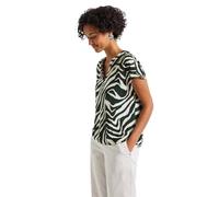 Street One - Bluse mit Zebra-Muster beige/grün - Gr. - 38