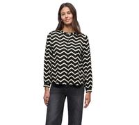 Street One Langarmbluse Damen 100% Viskose Zick-Zack-Muster Schwarz Gr. 34